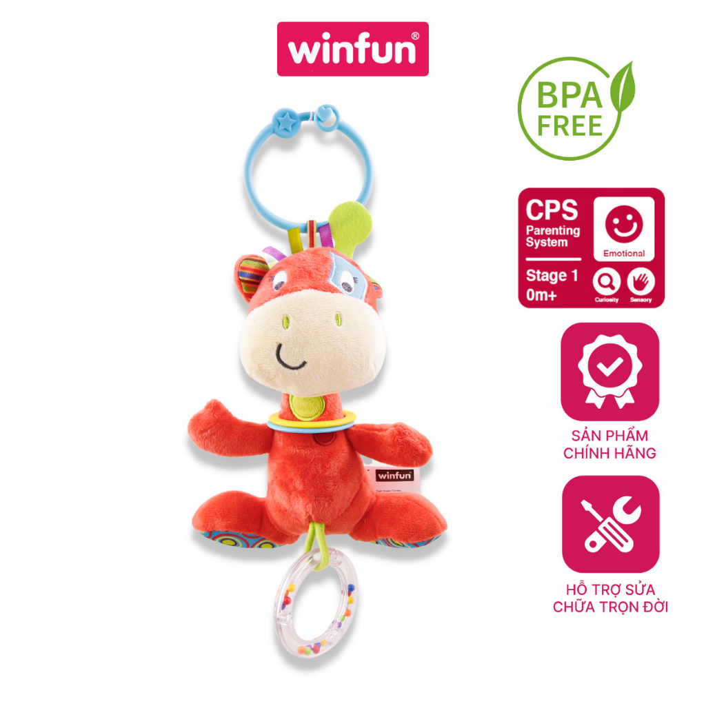 Đồ chơi thú bông treo xe đẩy Winfun 0117 - kích thích thị giác, tư duy màu sắc cho trẻ sơ sinh
