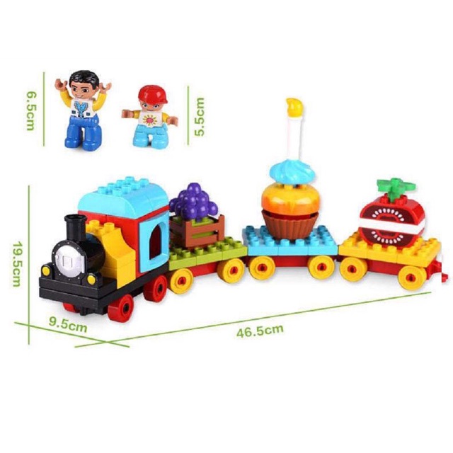 Đồ chơi lắp ghép smoneo duplo xếp hình Tàu Hỏa - 55 mảnh ghép Toyshouse -77001