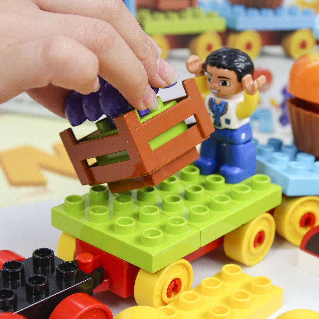 Đồ chơi lắp ghép smoneo duplo xếp hình Tàu Hỏa - 55 mảnh ghép Toyshouse -77001