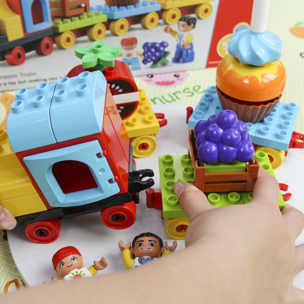 Đồ chơi lắp ghép smoneo duplo xếp hình Tàu Hỏa - 55 mảnh ghép Toyshouse -77001