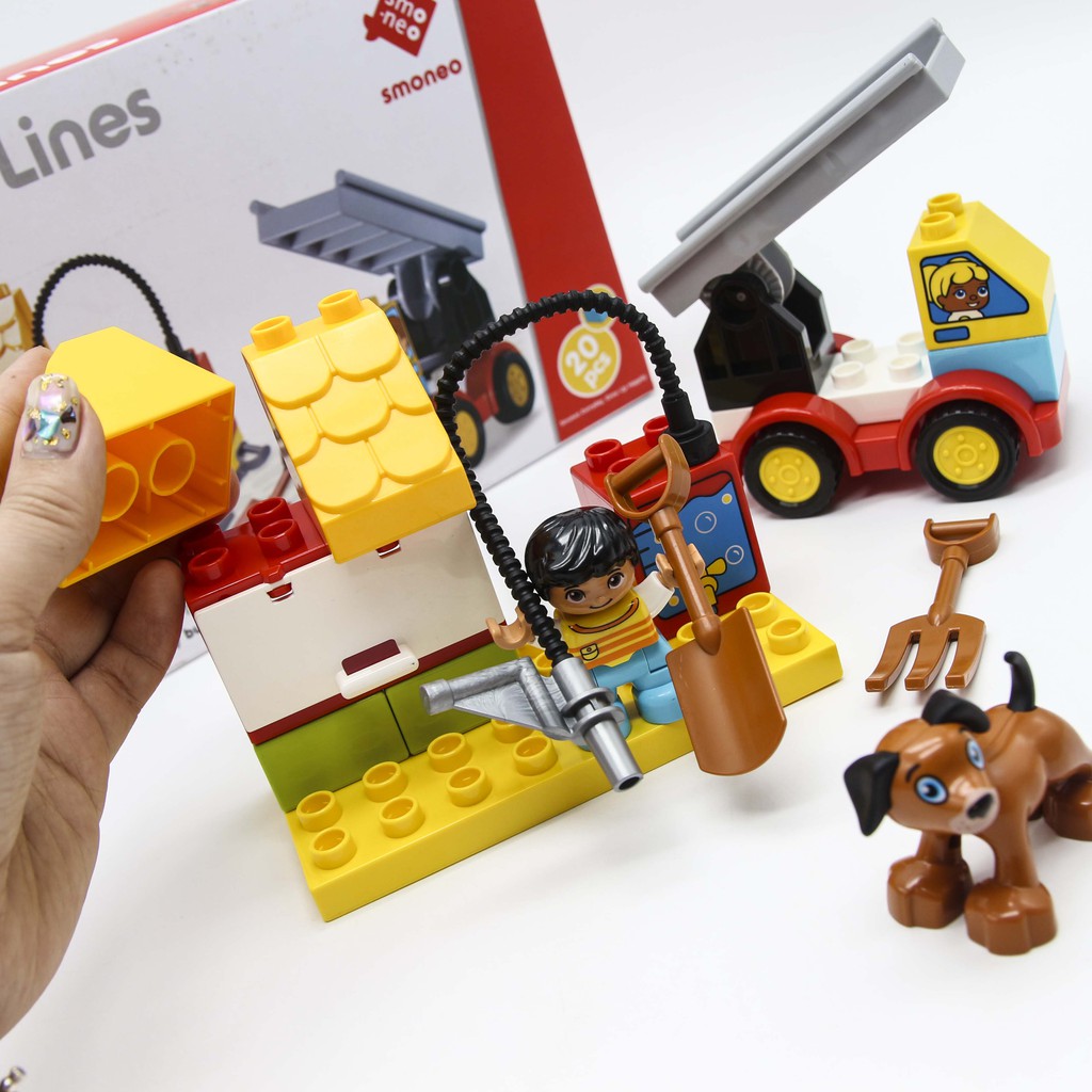 Đồ chơi lắp ghép lego xếp hình smoneo duplo - 20 mảnh ghép Toyshouse 77002A