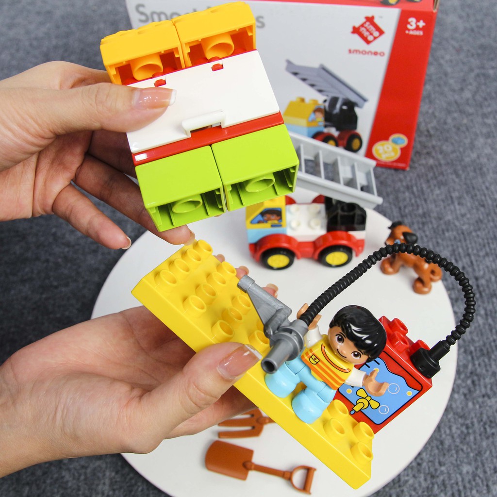 Đồ chơi lắp ghép lego xếp hình smoneo duplo - 20 mảnh ghép Toyshouse 77002A