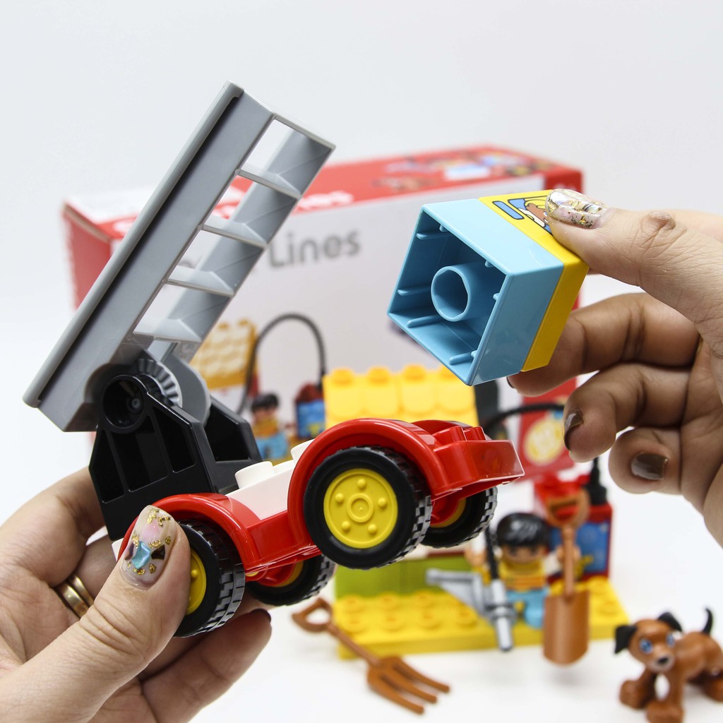 Đồ chơi lắp ghép lego xếp hình smoneo duplo - 20 mảnh ghép Toyshouse 77002A