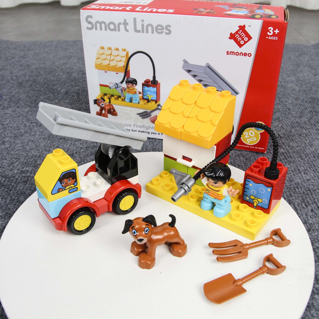 Đồ chơi lắp ghép lego xếp hình smoneo duplo - 20 mảnh ghép Toyshouse 77002A