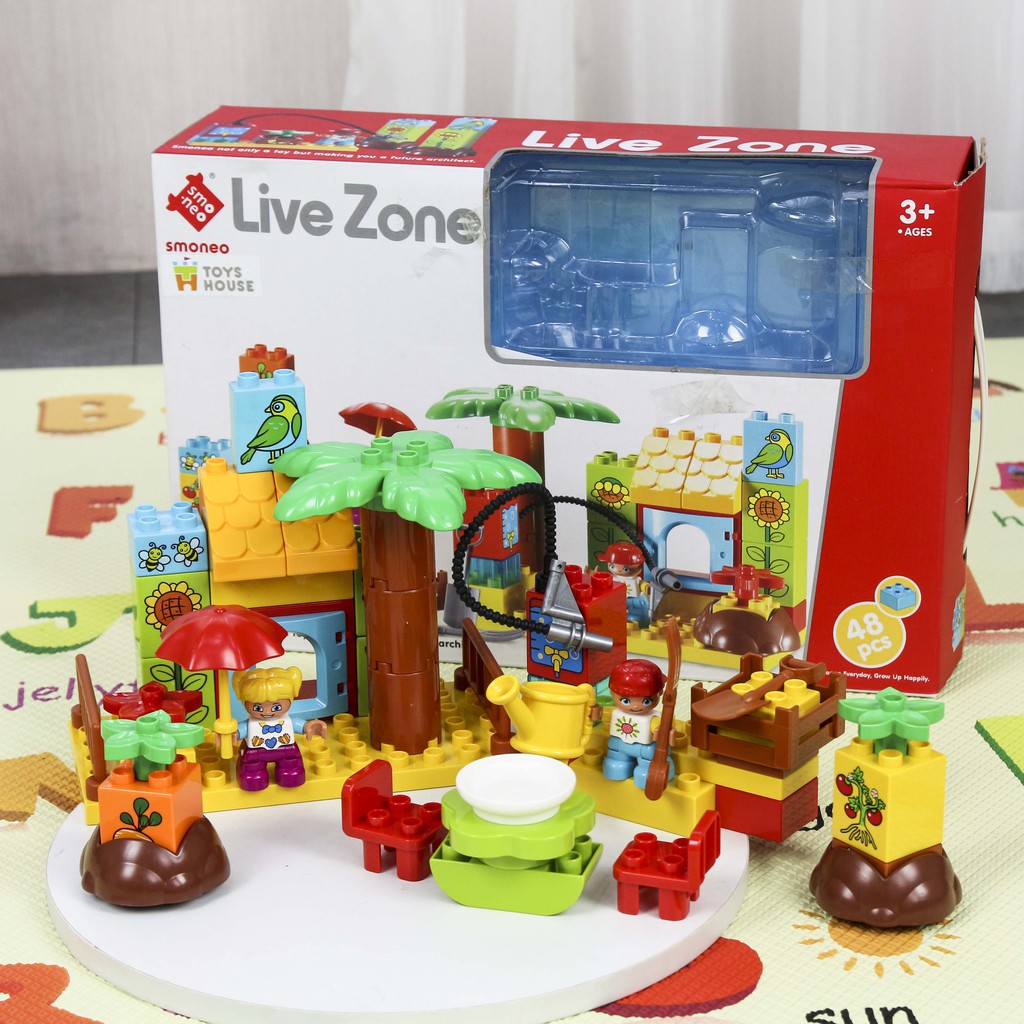 Bộ đồ chơi ghép hình smoneo duplo Nông trại hạnh phúc 48 chi tiết Toyhouse 55006