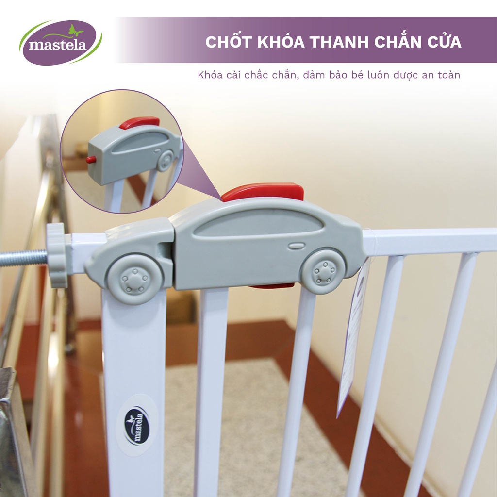 Cửa chắn cầu thang - chắn cửa không cần khoan tường, tùy chỉnh độ rộng,Mastela chính hãng D04 bảo vệ an toàn cho bé