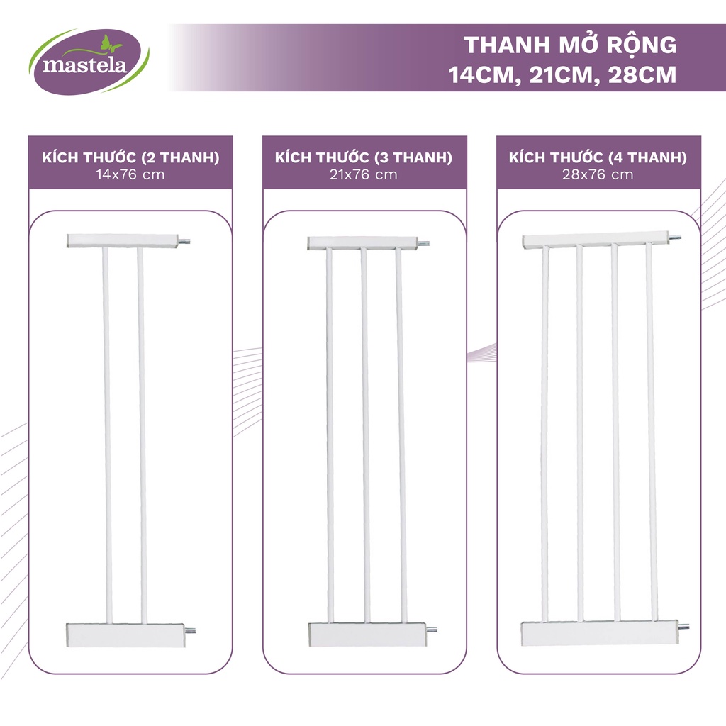 Cửa chắn cầu thang - chắn cửa không cần khoan tường, tùy chỉnh độ rộng,Mastela chính hãng D04 bảo vệ an toàn cho bé