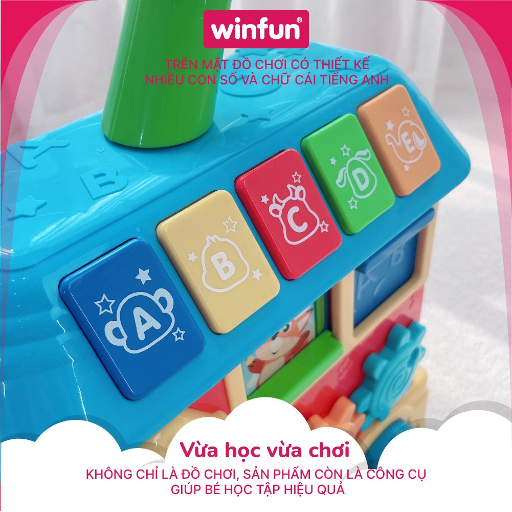 Xe chòi chân hình tàu hoả kết hợp xe tập đi 2 trong 1 cho bé Winfun 0803 - Hàng chính hãng