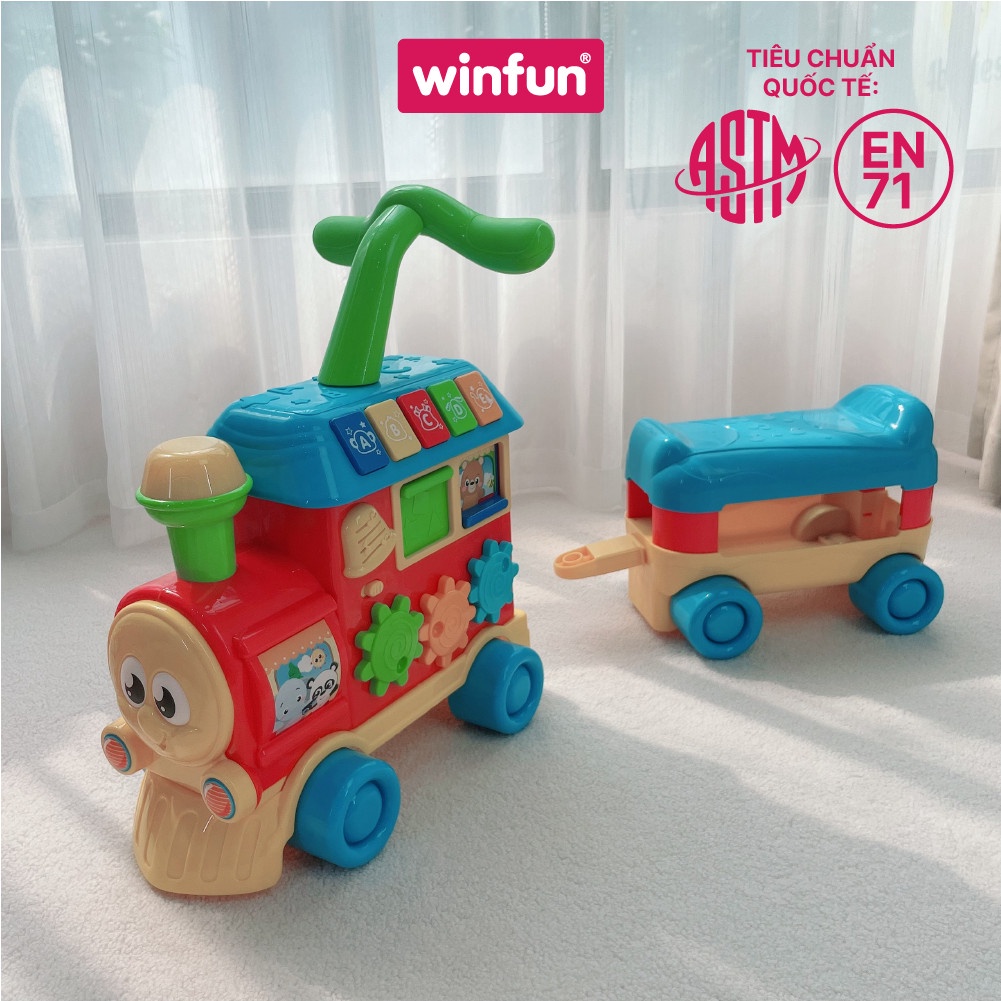 Xe chòi chân hình tàu hoả kết hợp xe tập đi 2 trong 1 cho bé Winfun 0803 - Hàng chính hãng