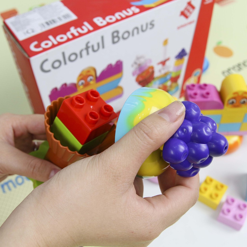Bộ đồ chơi lắp ghép smoneo duplo Những ly kem nhiều màu 30 chi tiết Toyhouse 66001