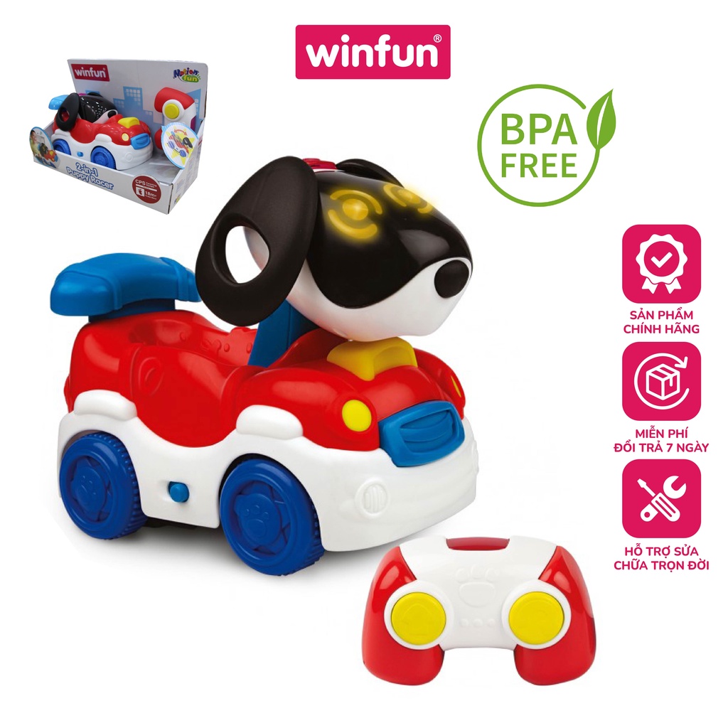 Đồ chơi ô tô điều khiển từ xa hình chú cún con Puppy vui nhộn lắc lư khi đi Winfun 1150 cho bé từ 2 tới 6 tuổi