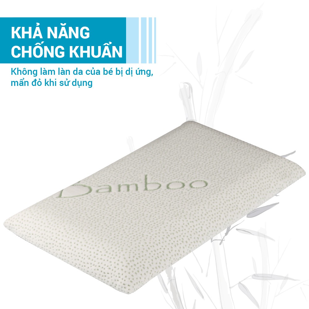 Gối cao su non Cotton hữu cơ ( Organic Cotton) có lỗ chống ngạt cho bé Comfybaby CF06201 chứng nhận GOTS toàn cầu