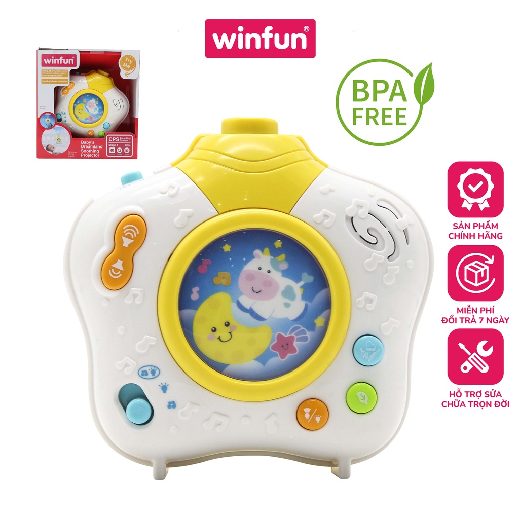 Đèn chiếu sao ru ngủ giai điệu nhạc trắng - tiếng ồn trắng giúp bé ngủ ngon chuẩn Easy - Winfun 0806