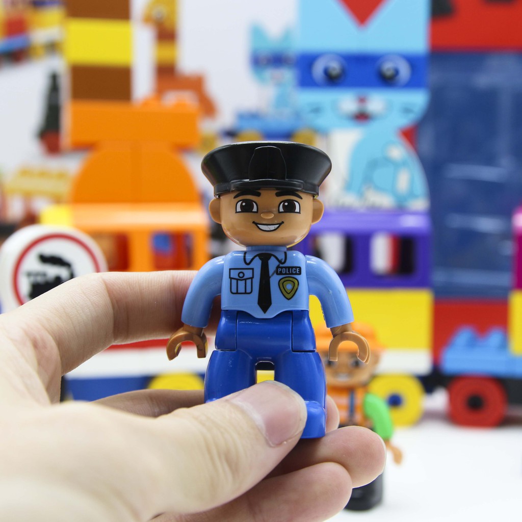 Bộ đồ chơi lắp ráp Smoneo Duplo tàu hỏa, động vật Toyshouse - 60 mảnh ghép 77007