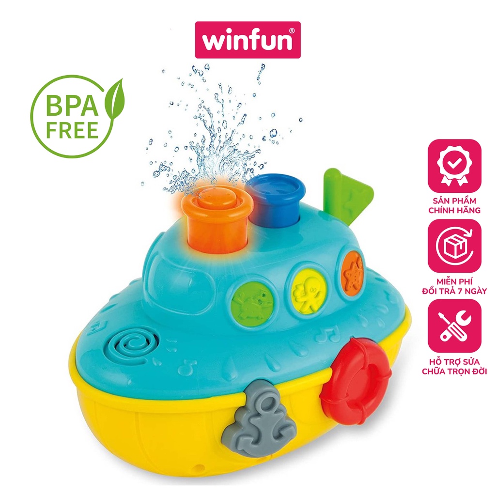 Đồ chơi tắm cho bé - bạch tuộc phun nước vui vẻ có đèn nhạc Winfun cho bé từ 6 tháng tới 5 tuổi