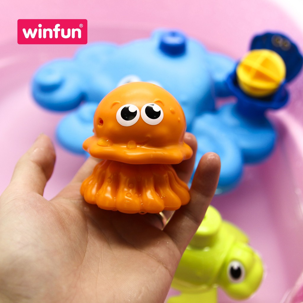 Đồ chơi tắm cho bé - tháp xếp chồng bạch tuộc phun nước vui nhộn Winfun 7117A - Phát triển tư duy logic- kỹ năng cho bé