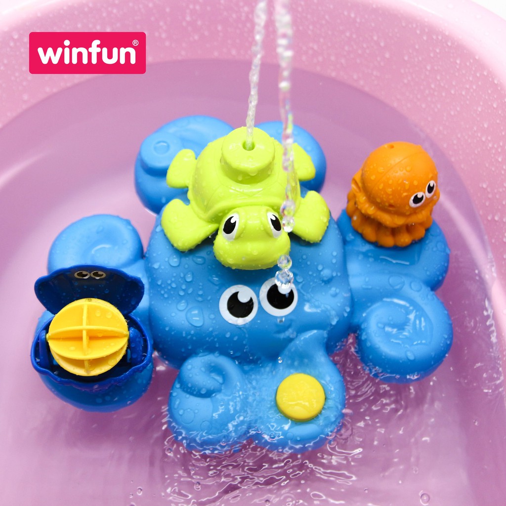 Đồ chơi tắm cho bé - tháp xếp chồng bạch tuộc phun nước vui nhộn Winfun 7117A - Phát triển tư duy logic- kỹ năng cho bé