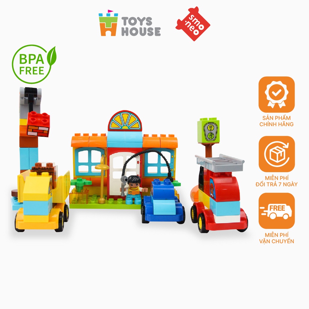 Lắp ghép Smoneo phương tiện cứu hộ giao thông 68 mảnh ghép Toyshouse - 77004