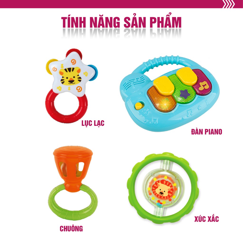 Set 3 món đồ chơi cầm tay xúc xắc chip chíp, gặm nướu cho bé sột soạt Winfun  cho bé từ 0-12 tháng