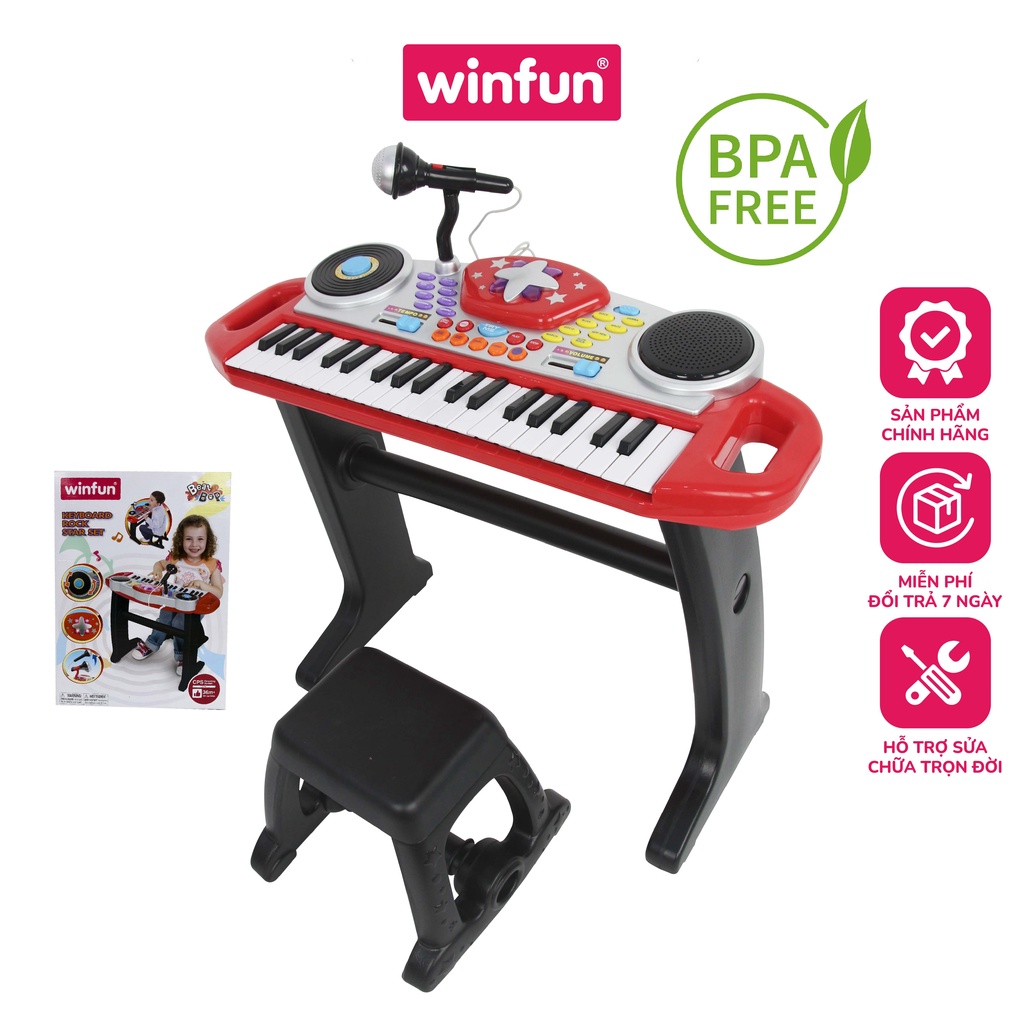 Đàn organ có micro hát và thu âm kèm bàn DJ cho bé Winfun 2068 phát triển năng khiếu âm nhạc