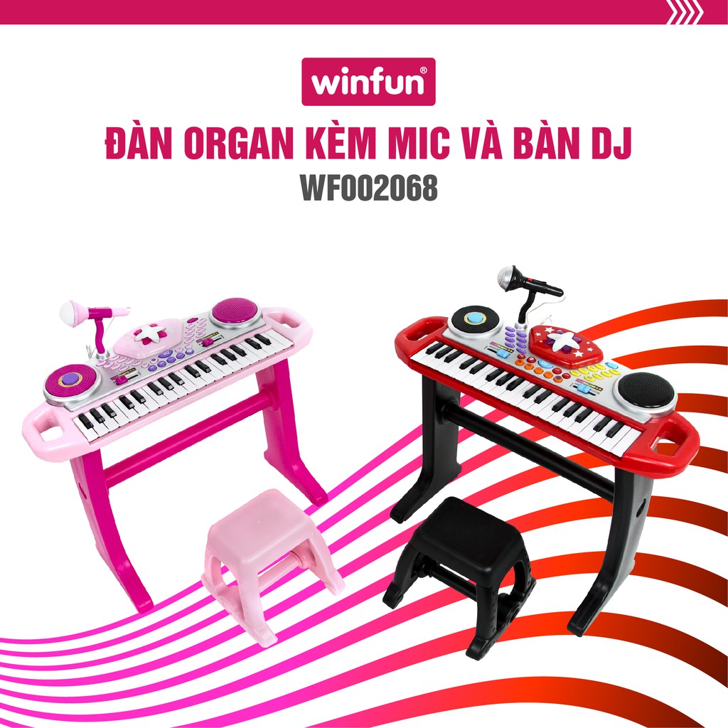 Đàn organ có micro hát và thu âm kèm bàn DJ cho bé Winfun 2068 phát triển năng khiếu âm nhạc