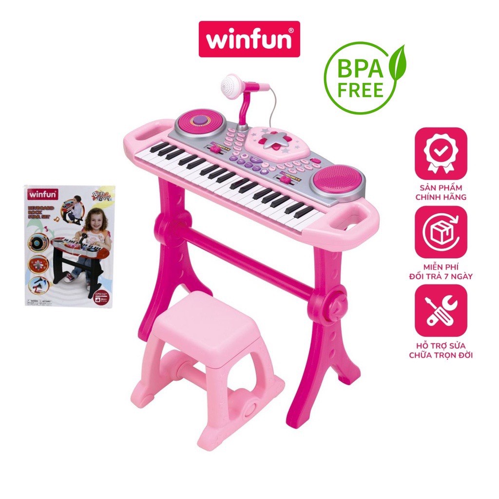 Đàn organ có micro hát và thu âm kèm bàn DJ cho bé Winfun 2068 phát triển năng khiếu âm nhạc
