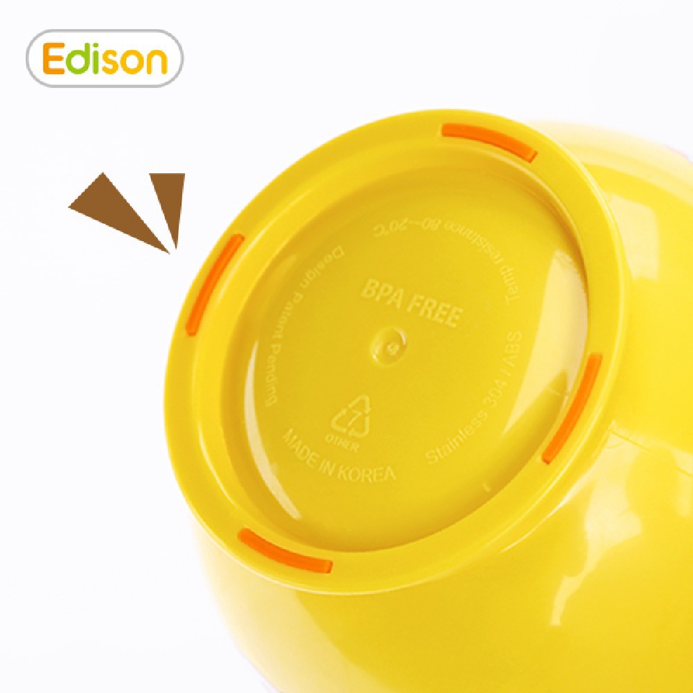 Bát ăn dặm inox 2 lớp giữ nhiệt có đế silicon chống trượt size nhỏ Edison hàng chính hãng