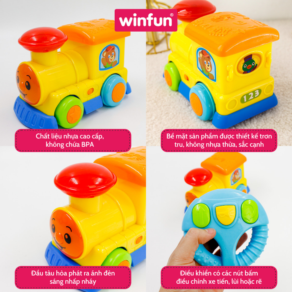 Đầu tàu hoả phát nhạc có điều khiển từ xa Winfun 1156 - Đồ chơi chính hãng cho bé