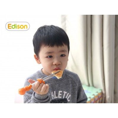 Đũa tập ăn cho bé chất liệu inox có xỏ ngón made in Hàn Quốc Edison 7343/9644 (tay phải) - đồ dùng ăn dặm
