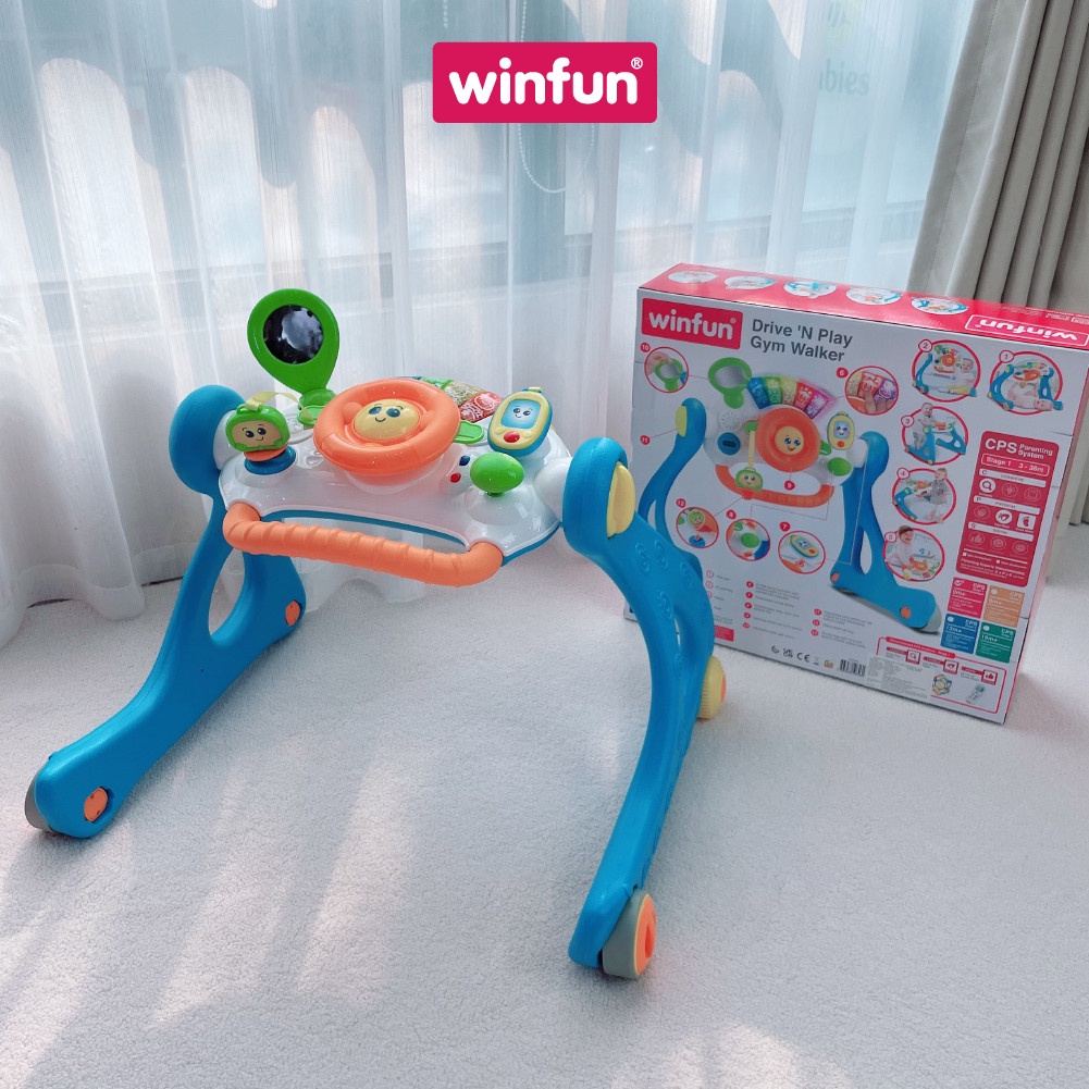Kệ chữ A có nhạc, kết hợp xe tập đi, bàn tập đứng cho bé có nhạc  Winfun 0846 đồ chơi cho bé sơ sinh tới 3 tuổi