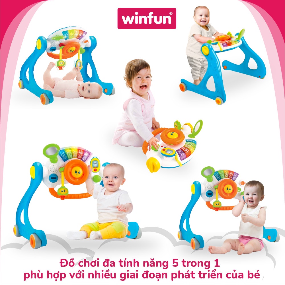 Kệ chữ A có nhạc, kết hợp xe tập đi, bàn tập đứng cho bé có nhạc  Winfun 0846 đồ chơi cho bé sơ sinh tới 3 tuổi