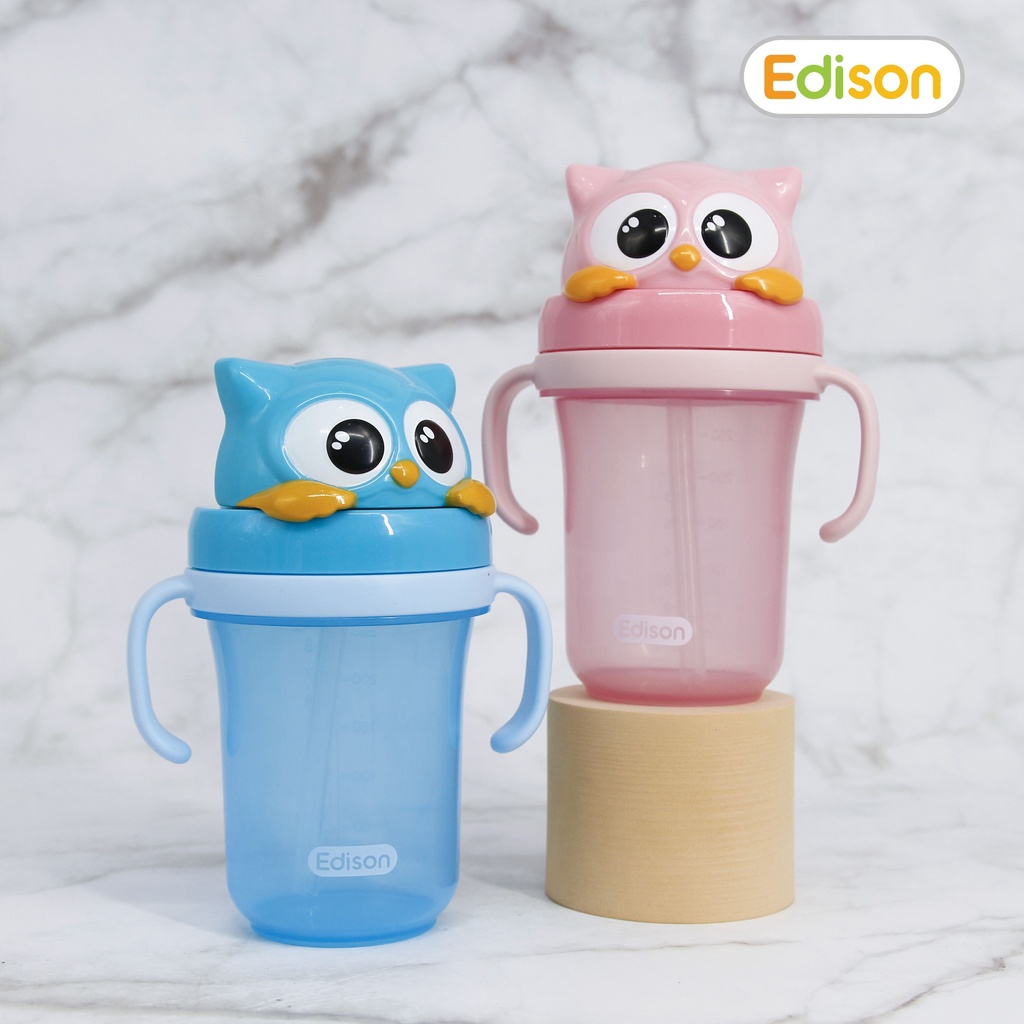 Bình tập uống nước có ống hút Edison Hàn Quốc cho bé - hàng chính hãng