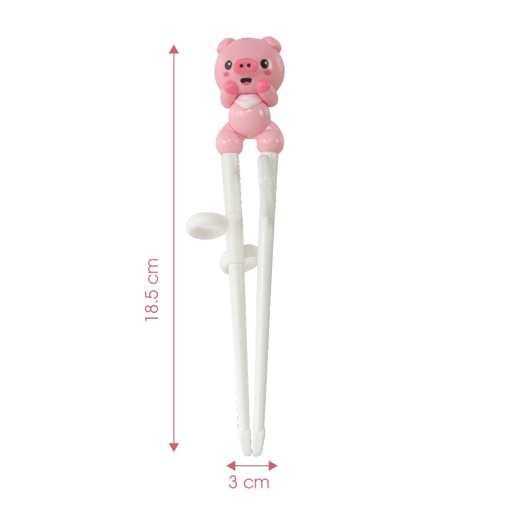 Đũa tập ăn cho bé xỏ ngón Edison đồ dùng ăn dặm cho bé bằng nhựa an toàn sức khỏe hình Heo/Khủng long MADE IN KOREA