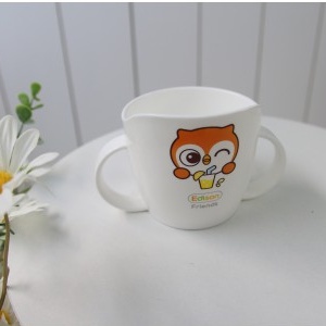 MADE IN KOREA Cốc tập uống cho bé Hàn Quốc có nắp, chống trượt Edison 6926 đồ dùng ăn dặm bằng nhựa cao cấp hình Cú Mèo