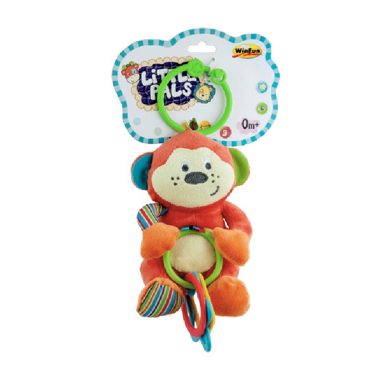 Đồ chơi thú bông xúc xắc treo cũi khỉ con Winfun 0119 - kích thích thị giác, tư duy màu sắc cho trẻ sơ sinh
