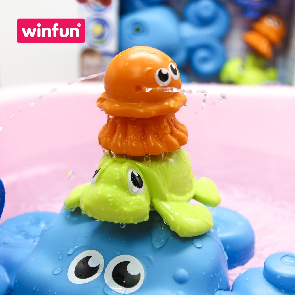 Đồ chơi tắm cho bé - tháp xếp chồng bạch tuộc phun nước vui nhộn Winfun 7117 - Phát triển tư duy logic- kỹ năng cho bé