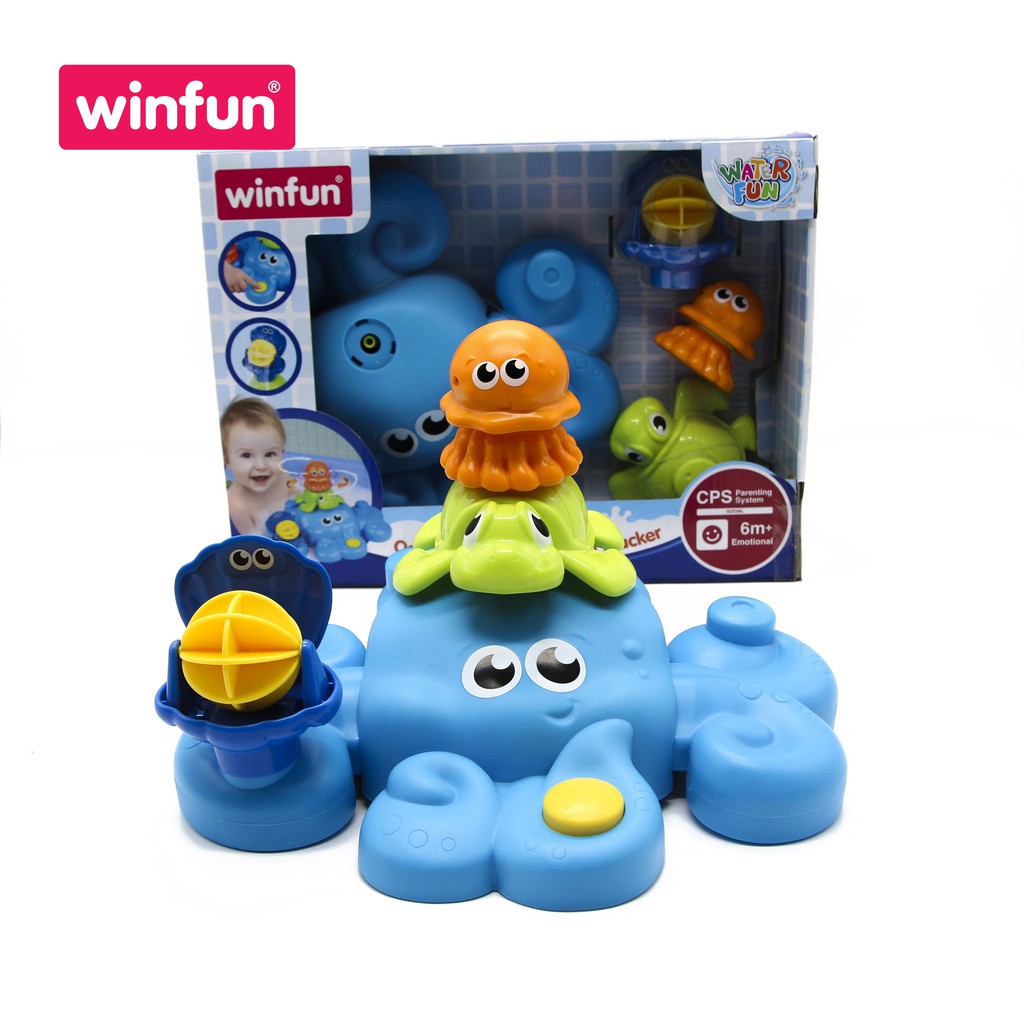 Đồ chơi tắm cho bé - tháp xếp chồng bạch tuộc phun nước vui nhộn Winfun 7117 - Phát triển tư duy logic- kỹ năng cho bé