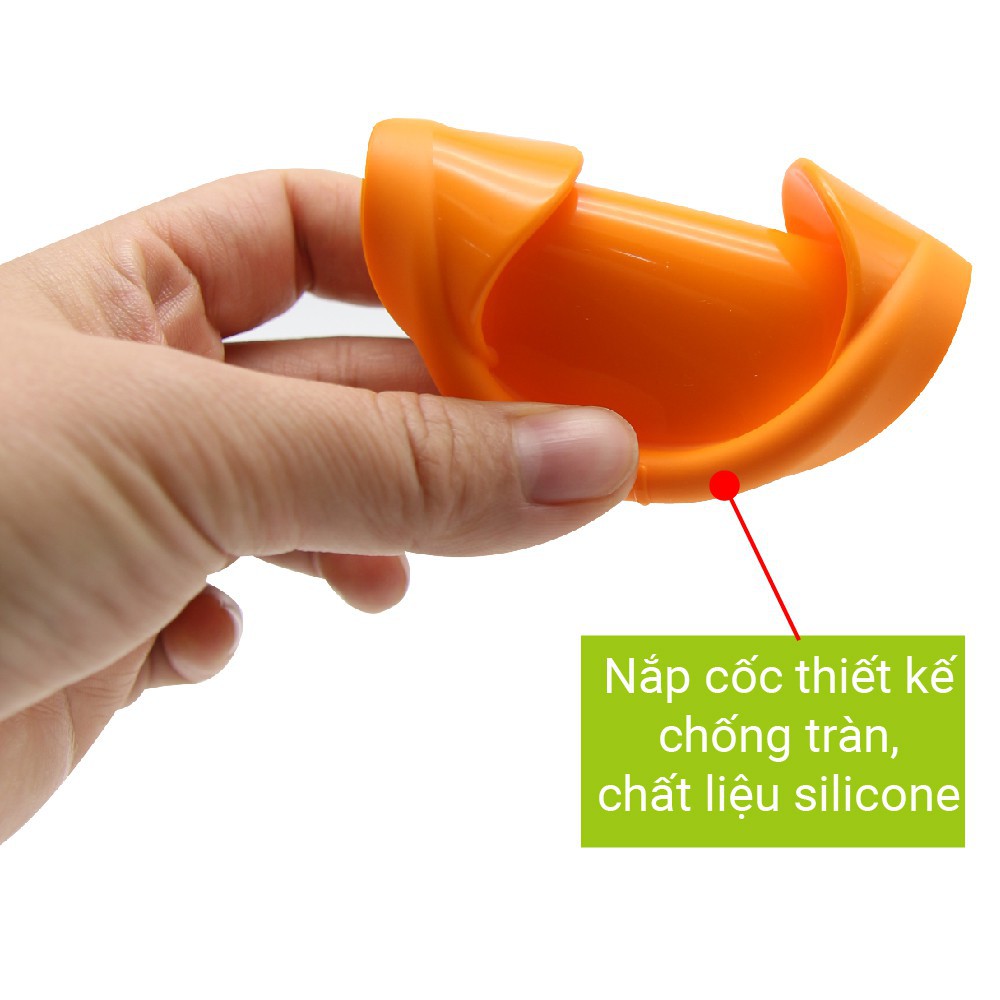 MADE IN KOREA Cốc tập uống cho bé Inox 2 lớp cách nhiệt có nắp đậy (2 quai) Hàn Quốc Edison