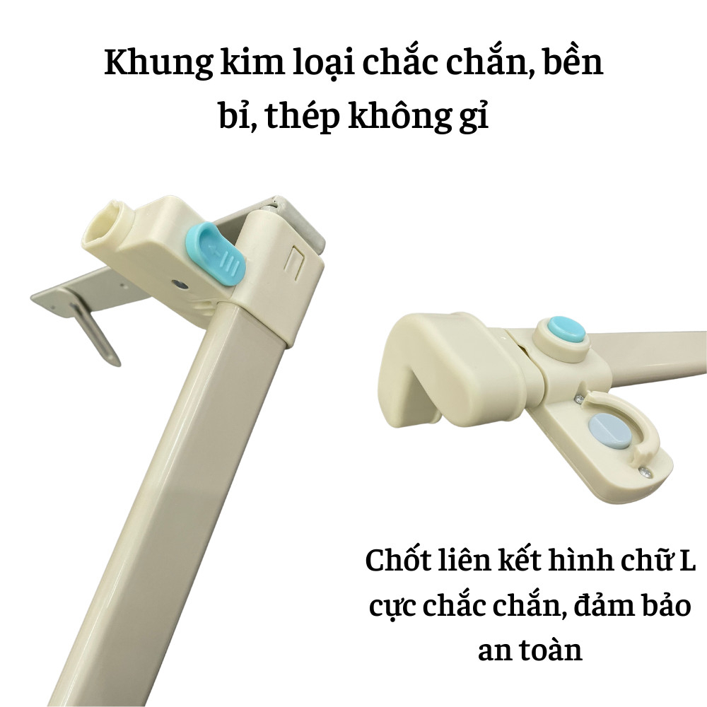 Thanh chắn giường an toàn cho bé, vải lưới thoáng khí chính hãng Mastela