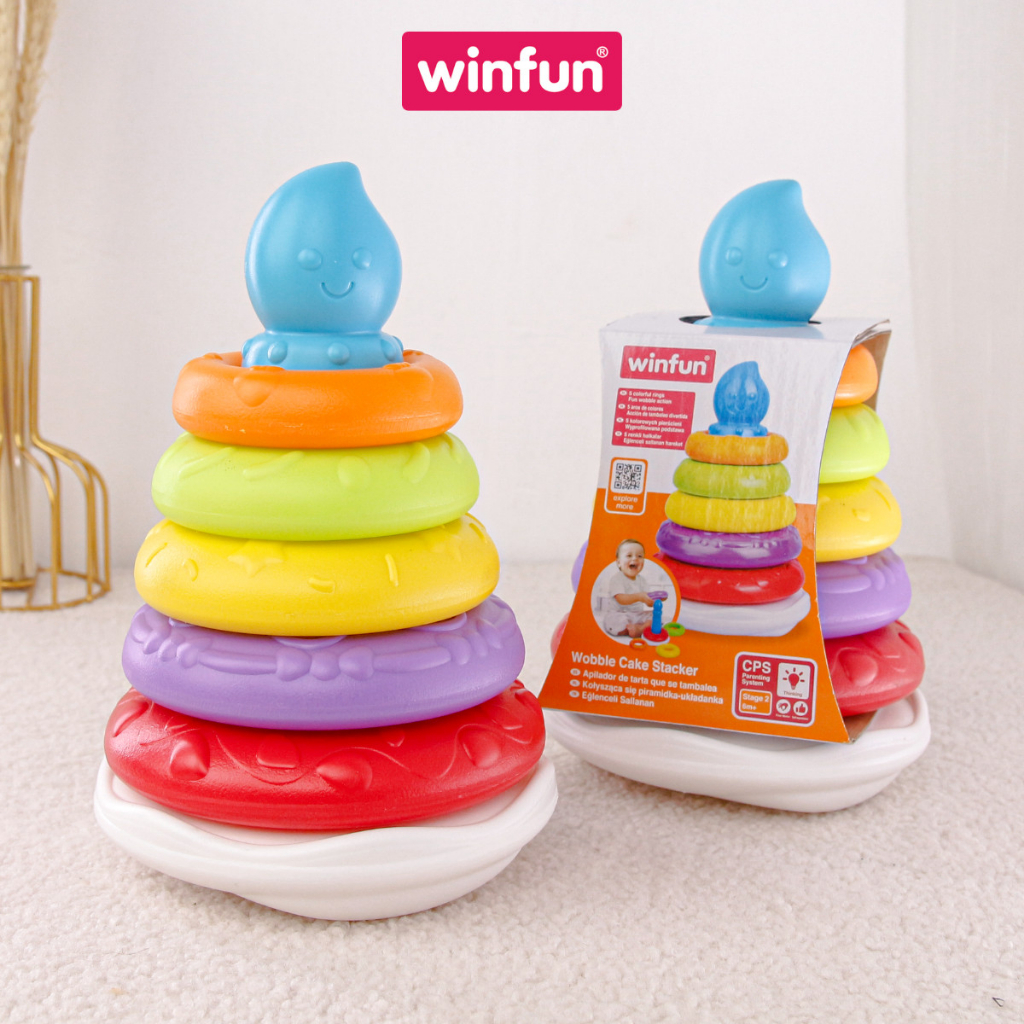 Tháp xếp chồng ngọn nến Winfun 0774 - đồ chơi phát triển tư duy logic cho bé 6 - 24 tháng tuổi