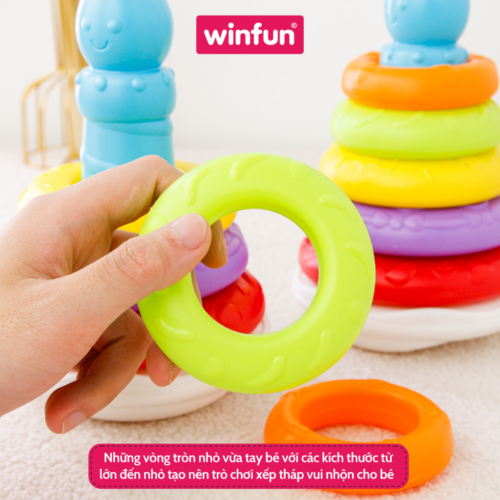 Tháp xếp chồng ngọn nến Winfun 0774 - đồ chơi phát triển tư duy logic cho bé 6 - 24 tháng tuổi