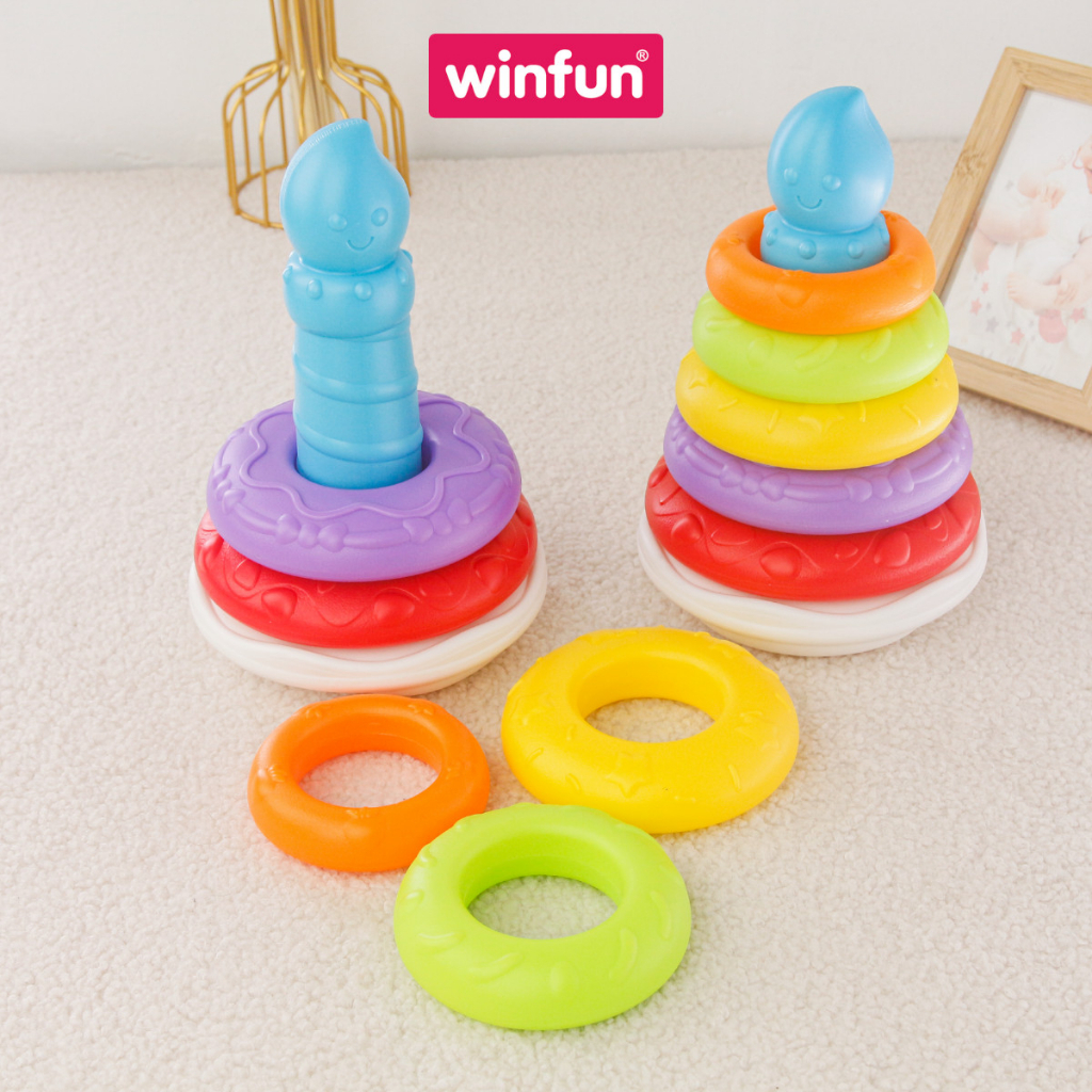 Tháp xếp chồng ngọn nến Winfun 0774 - đồ chơi phát triển tư duy logic cho bé 6 - 24 tháng tuổi