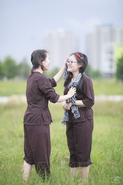 Bộ bà ba nam nử kèm khăn rằn đủ size