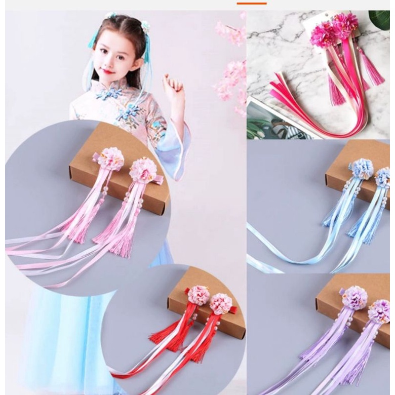 Combo 2 kẹp tóc tua rua dài phụ kiện thời trang cho bé yêu