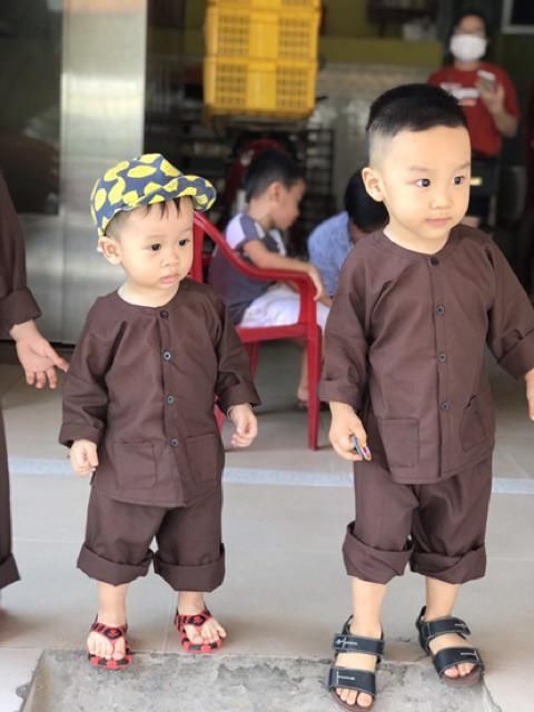 Combo bộ bà ba và khăn rằn cho bé