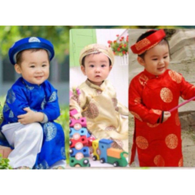 Áo dài gấm thái tuấn  cao cấp dành cho bé trai