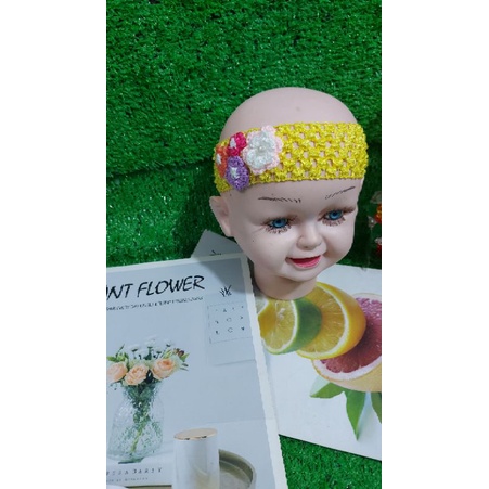 Băng đô len co giản sắc màu đáng yêu cho bé