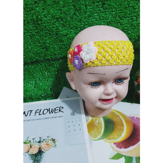 Băng đô len co giản sắc màu đáng yêu cho bé