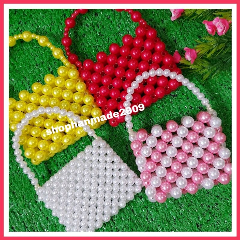 Túi mini kết hạt đủ màu thời trang cho bé yêu