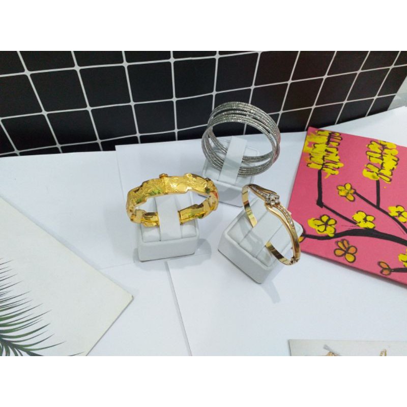 Combo 10 đế da trưng vòng ximen màu trắng/đen/đỏ